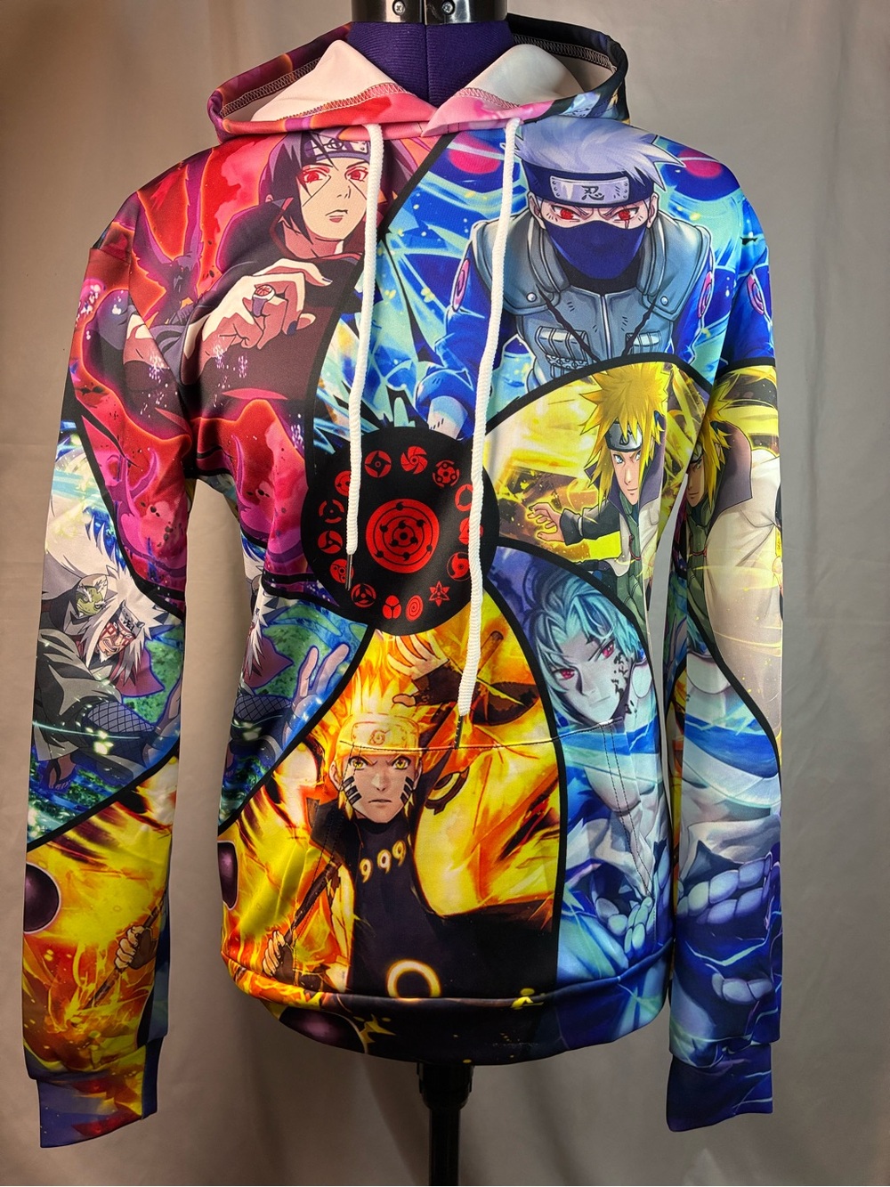 Anime Graphic Pullover Hoodie - Multicolor New Without Tags